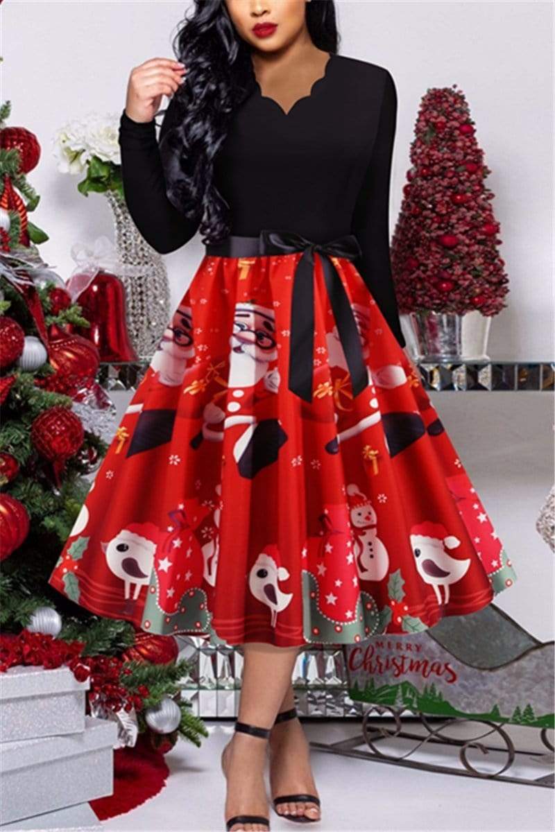 Christmas Fashion Burnout Dress