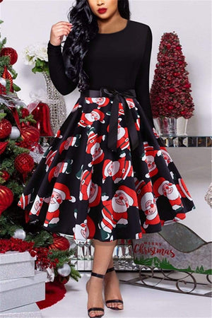 Fashion Vintage Printed Swing Dress