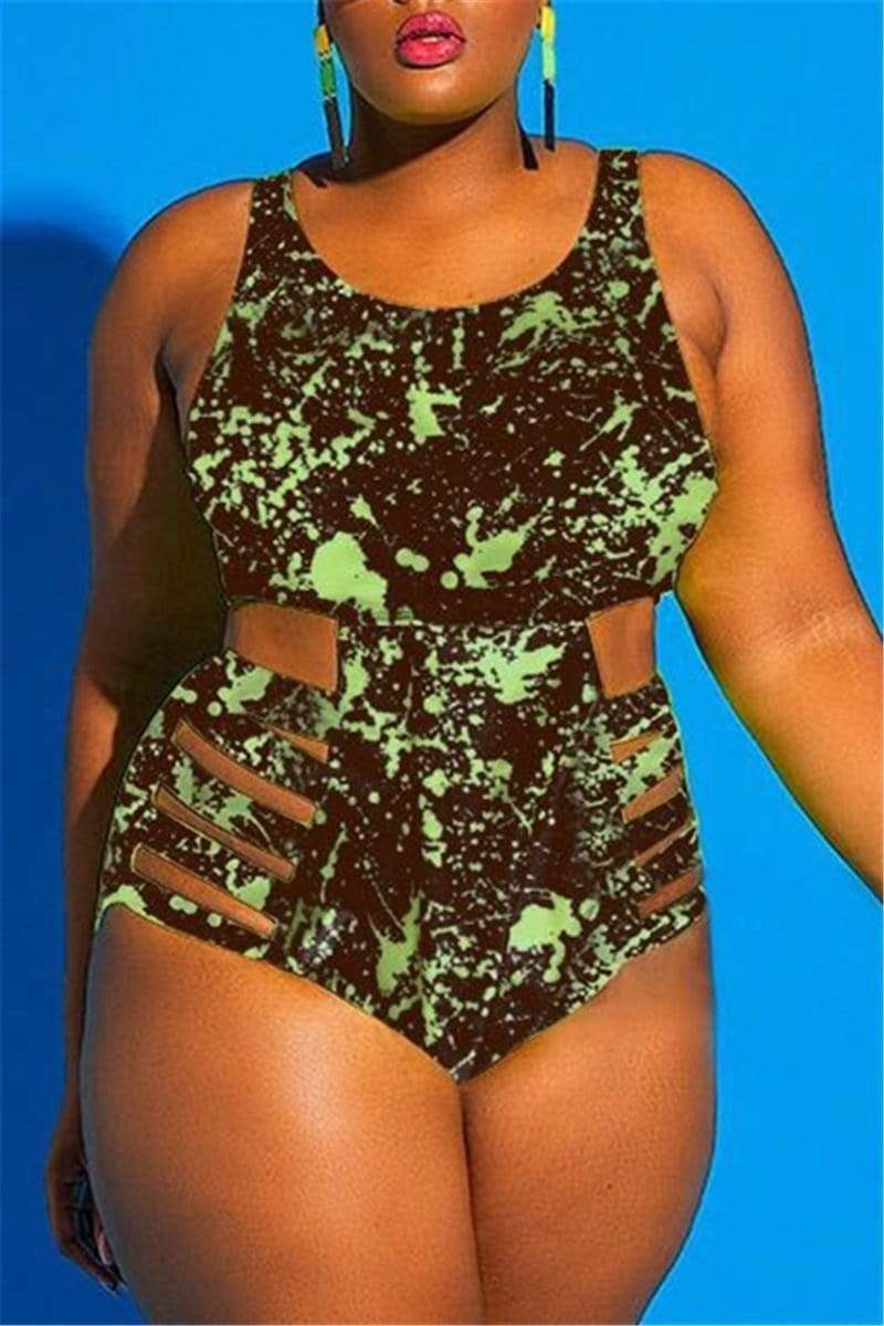 Sexy Plus Size One Piece Swimsuit