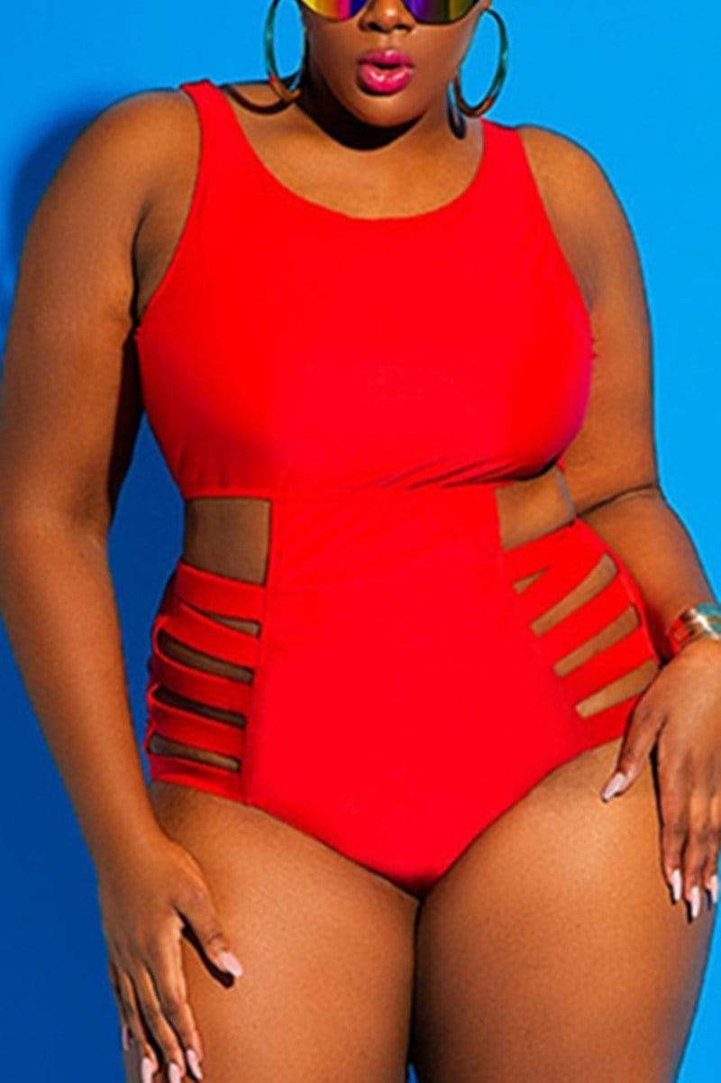 Sexy Plus Size One Piece Swimsuit