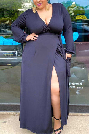 Fashion Sexy V Neck Plus Size Dress