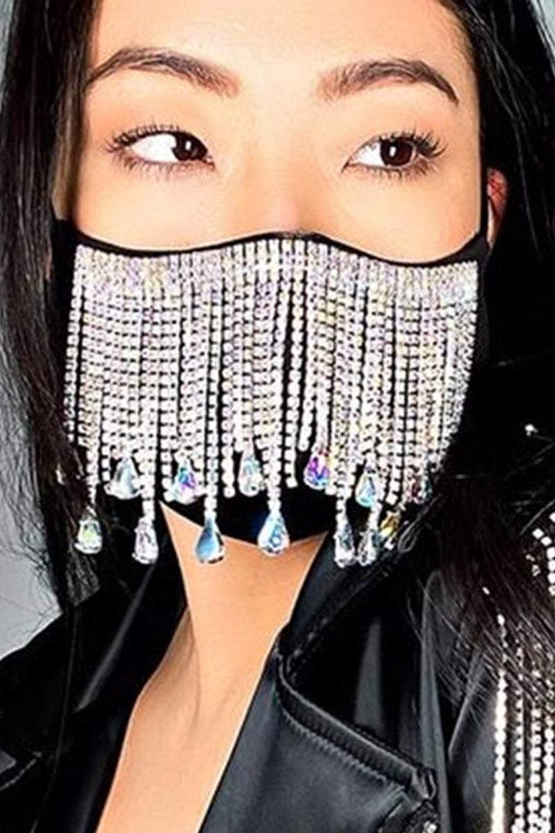 Fashionable Tassel Rhinestone Design Face Protection