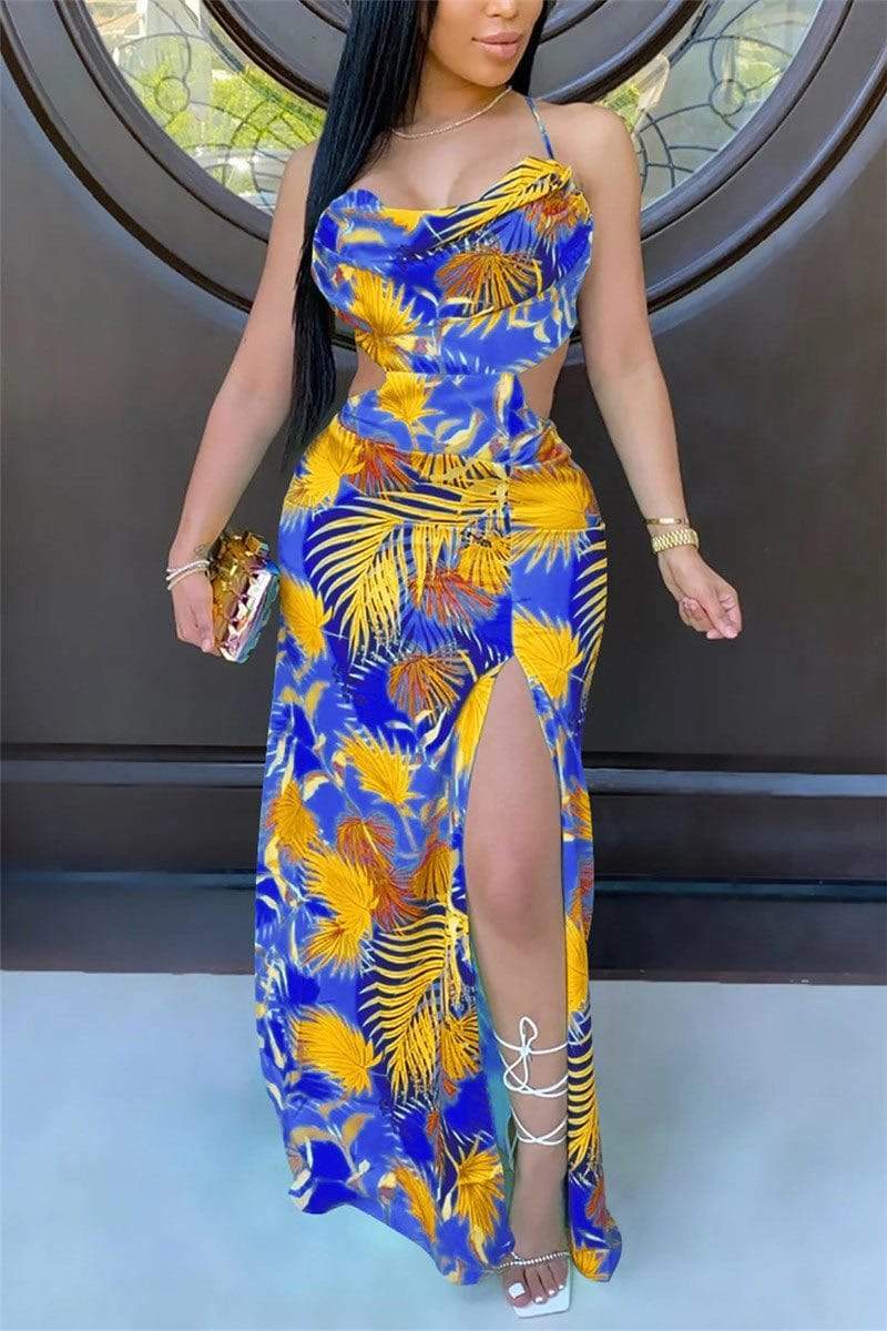 Sexy Off The Shoulder Print Beach Dress