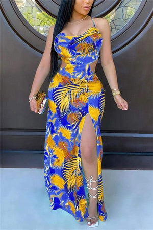 Sexy Off The Shoulder Print Beach Dress