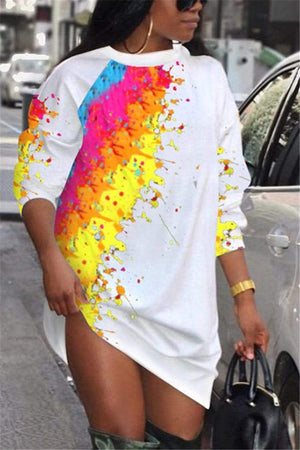 Fashion Splash Ink Print T-shirt Dress