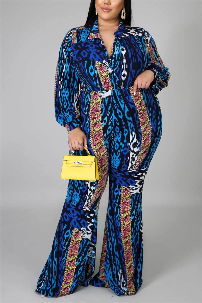 Fashion Print Plus Size Wide-leg jumpsuit