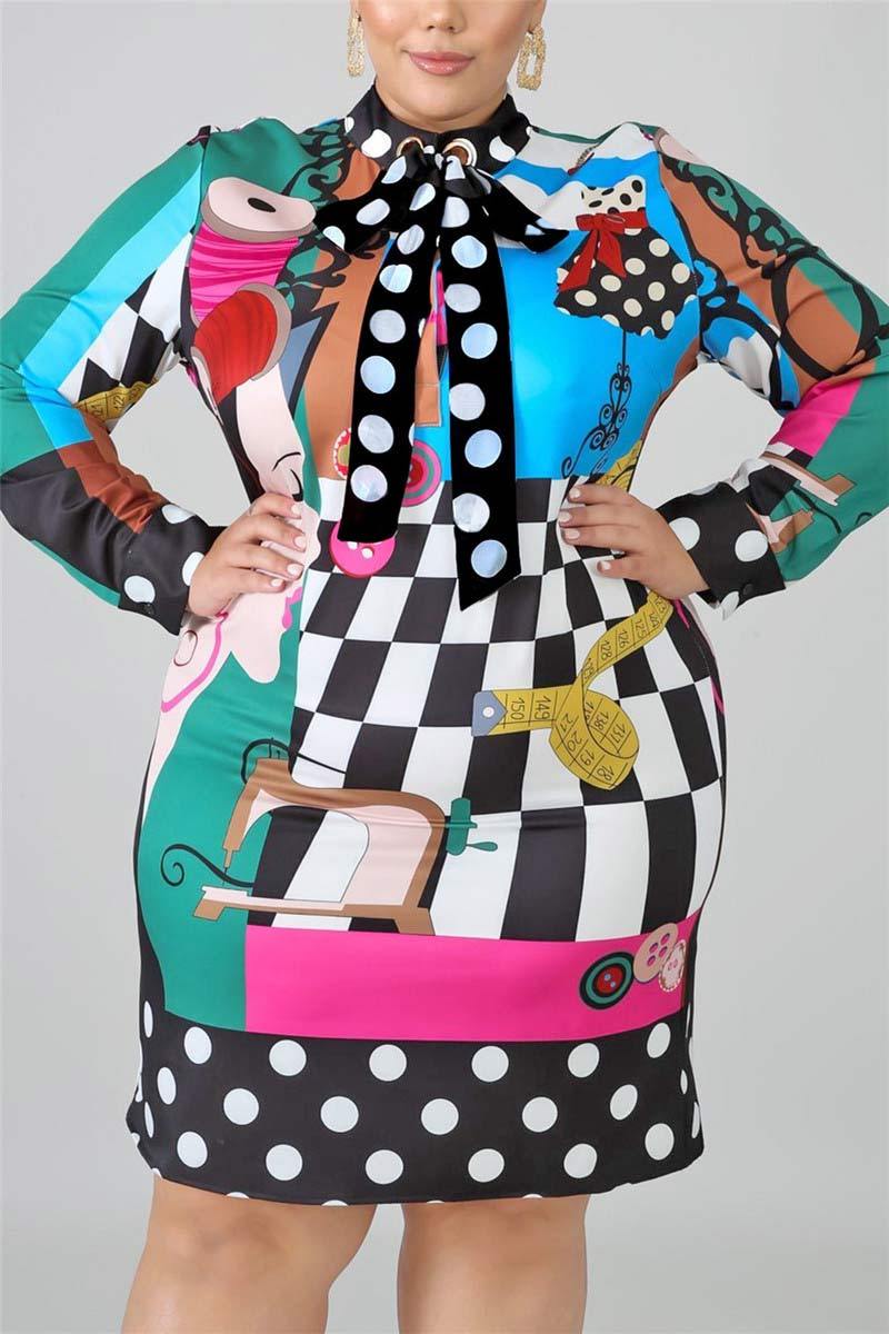 Fashion Plus Size Digital Printing Dress