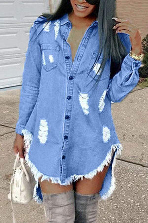 Fashion Long Sleeve Denim Dress