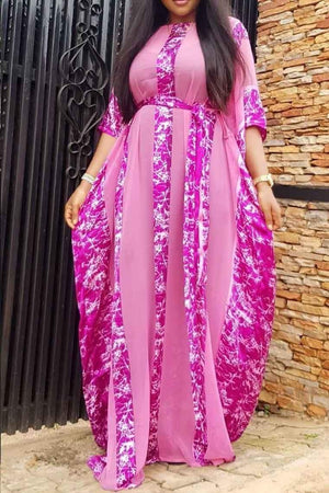 Plus Size Chiffon Print Dress