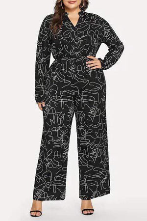 Plus Size Fashion Printed Jumpsuit