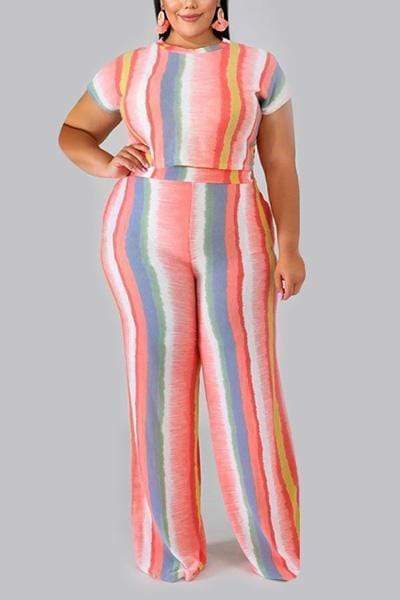 Printed Striped Two-piece Set