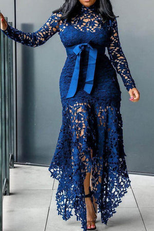 Sexy Lace Hollow Out Plus Size Dress