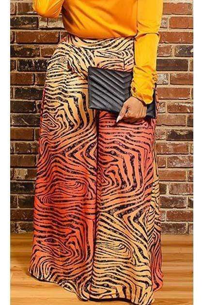 Fashion Large Size Print  Wide Leg Trousers