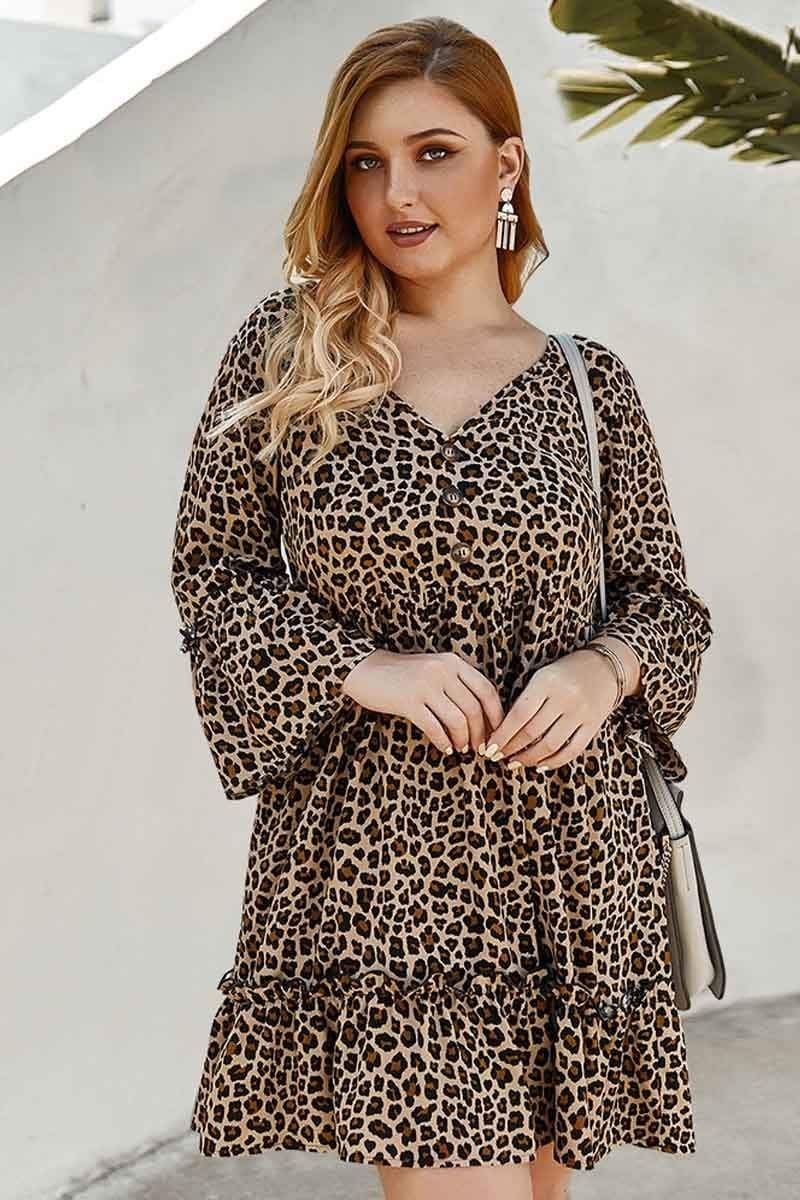 Fashion Loose Leopard Print Dress