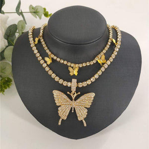 Fashion Diamond Butterfly Necklaces