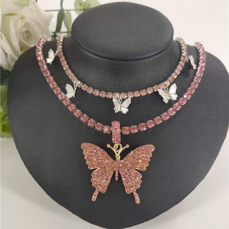 Fashion Diamond Butterfly Necklaces