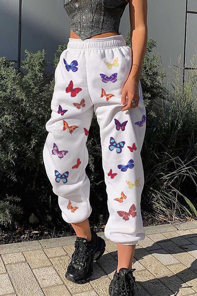 Fashin Butterfly Print Leisure Pants