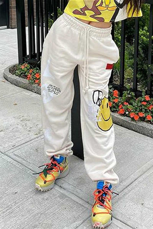 Lovely Cartoon Print Sweatpants