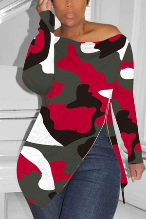 Sexy Camouflage Long-Sleeved T-Shirt