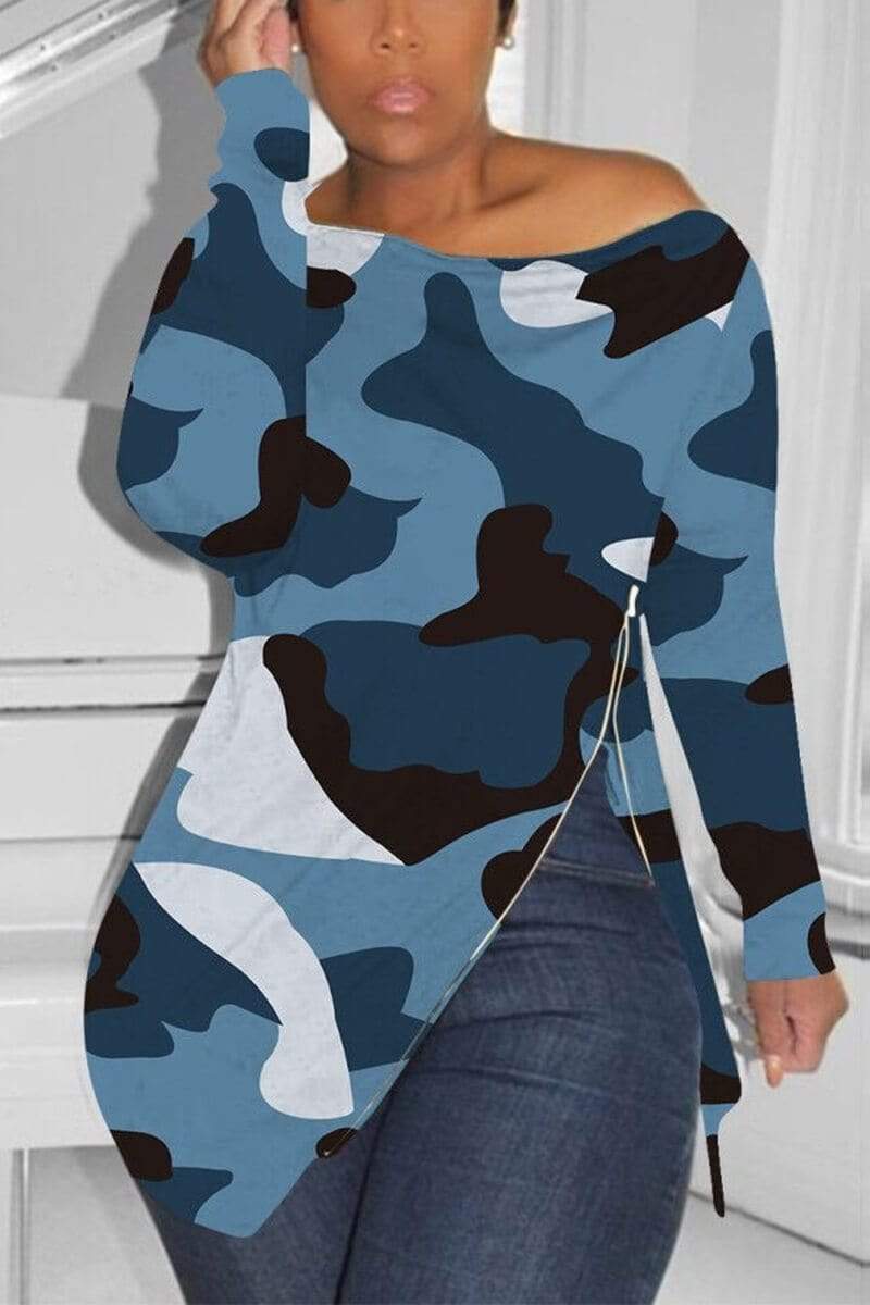 Sexy Camouflage Long-Sleeved T-Shirt