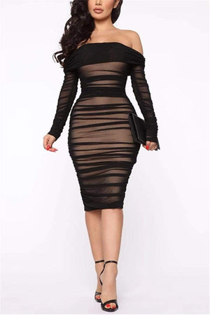 Sexy Off Shoulder  Long Sleeve Dress