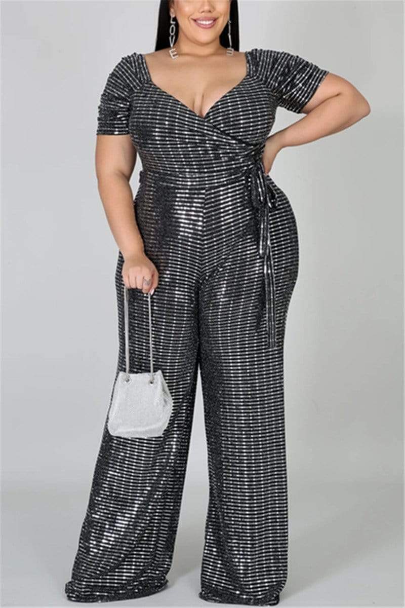 Trendy Plus Size V Neck Jumpsuit