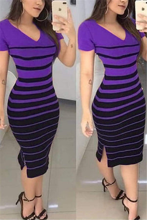 Stylish Slim Striped Dress