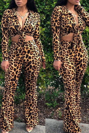 Sexy Leopard Print Pants Set