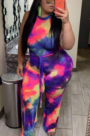 Fashion Multicolor Plus Size Jumpsuit