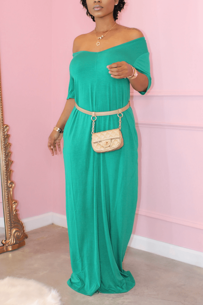 Casual Loose Solid Color Maxi Dress