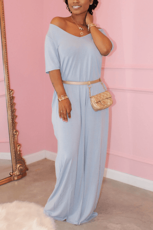 Casual Loose Solid Color Maxi Dress