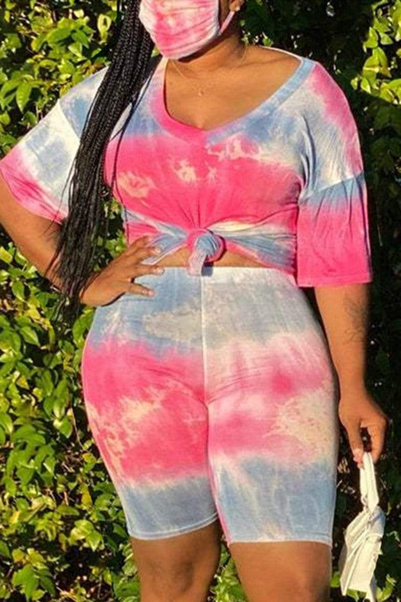 Fashion Casual Printing Plus Size Set