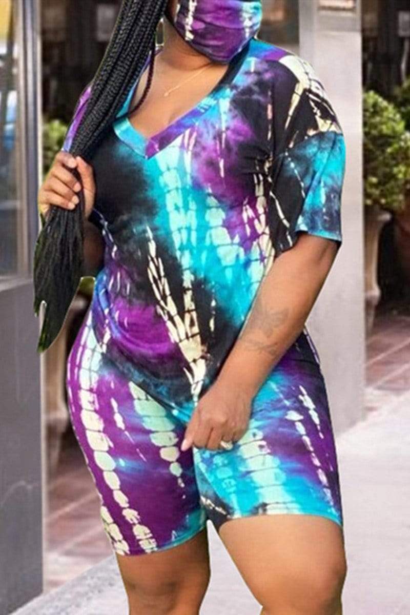 Fashion Casual Printing Plus Size Set