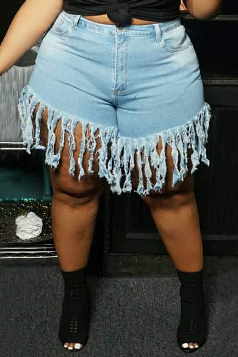 Fashion Tassel Dseign Denim Shorts