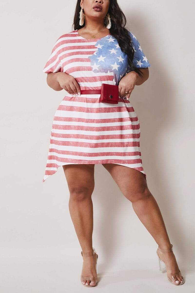 Fashion Sexy Striped Plus Size Dress