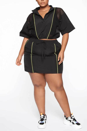 Fashion Stitching Plus Size Sports Set