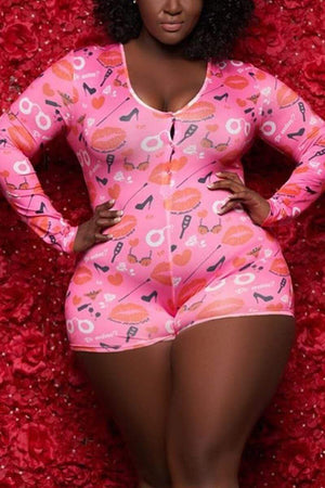 Sexy Fashion Printed Size Romper