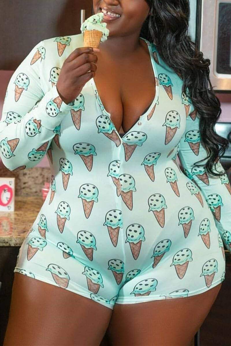 Sexy Fashion Printed Size Romper