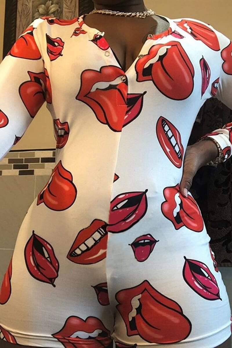 Sexy Fashion Printed Size Romper