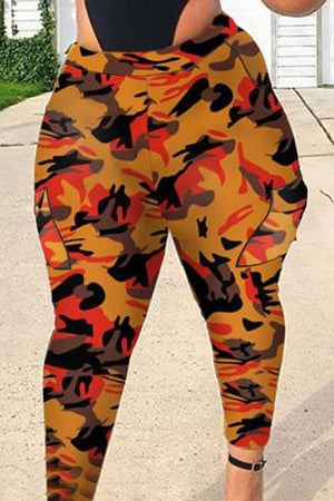 Fashion Printed Camouflage Plus Size Trousers