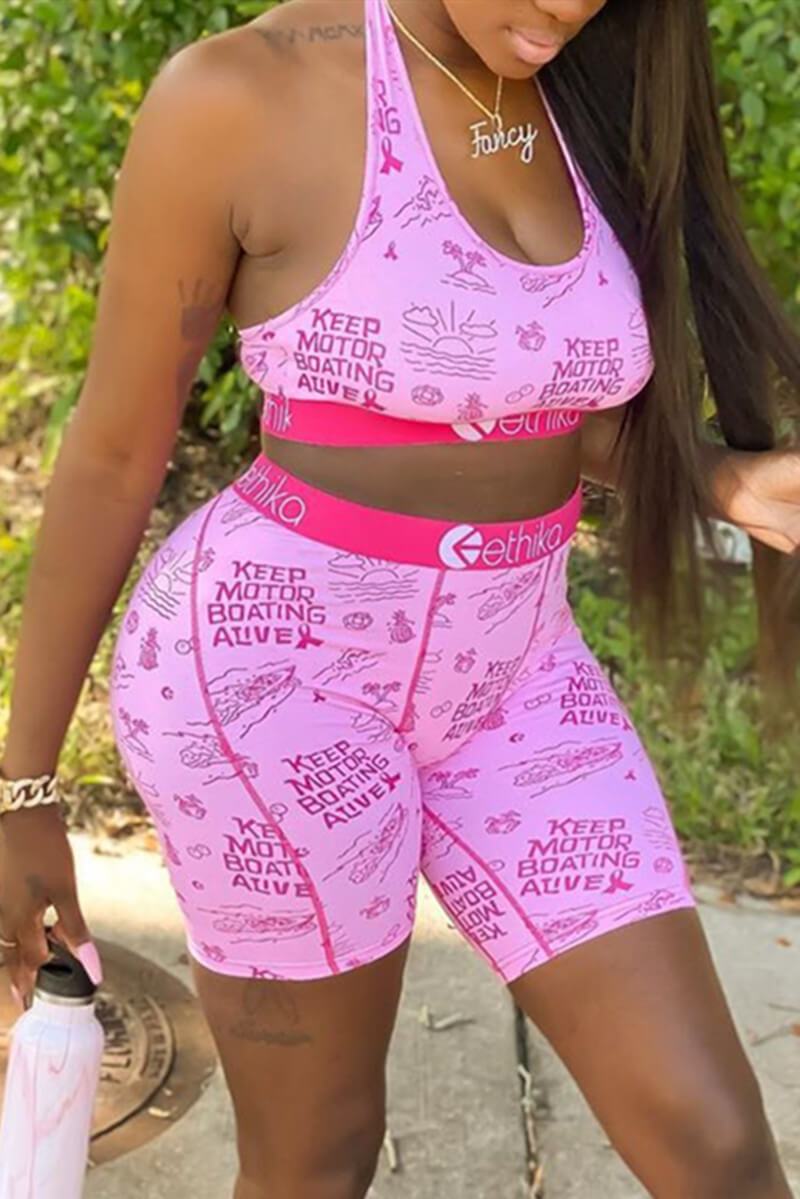 Sexy Printed Vest Shorts Set