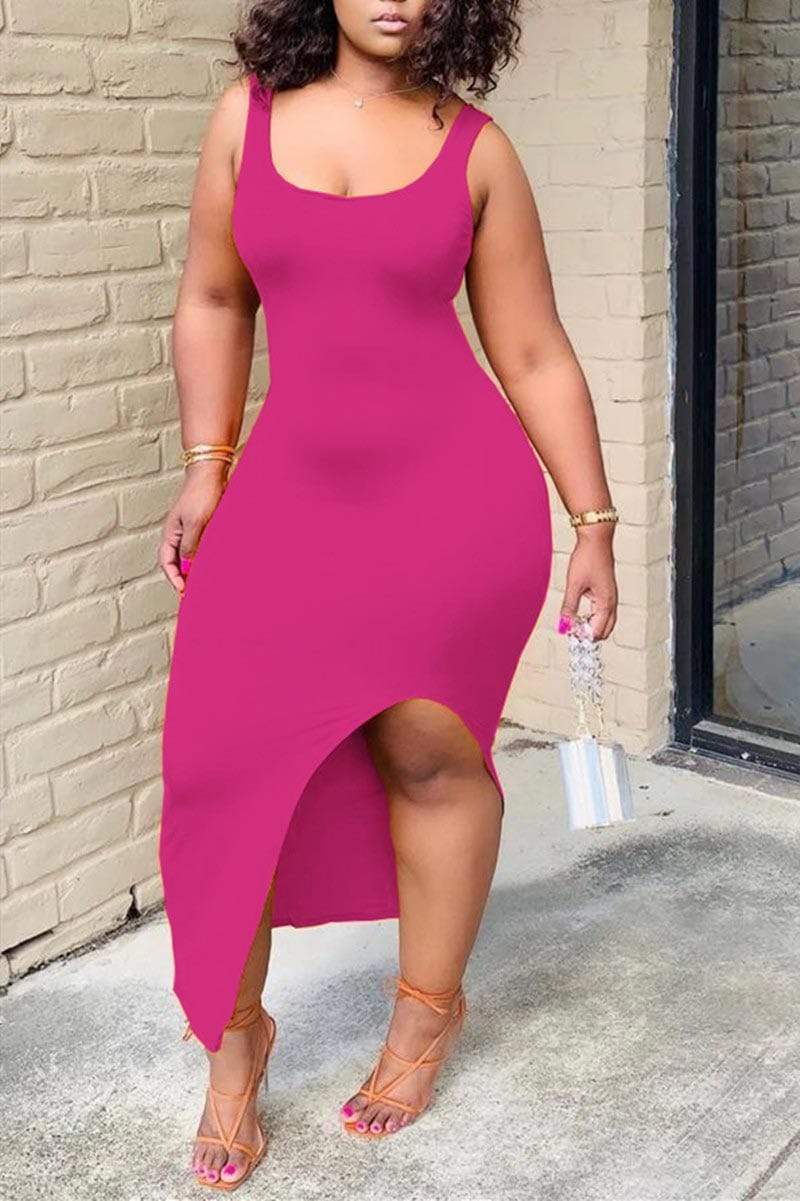 Sexy Tight Solid Color Sleeveless Dress