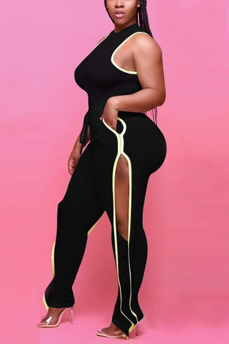 Fashion Stitching Plus Size Trousers Set