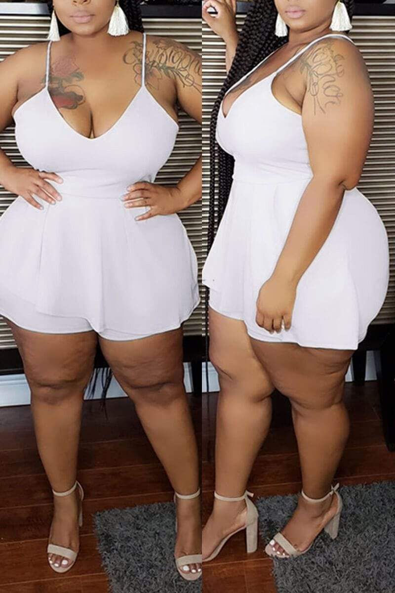 Sexy Plus Size Suspenders Romper