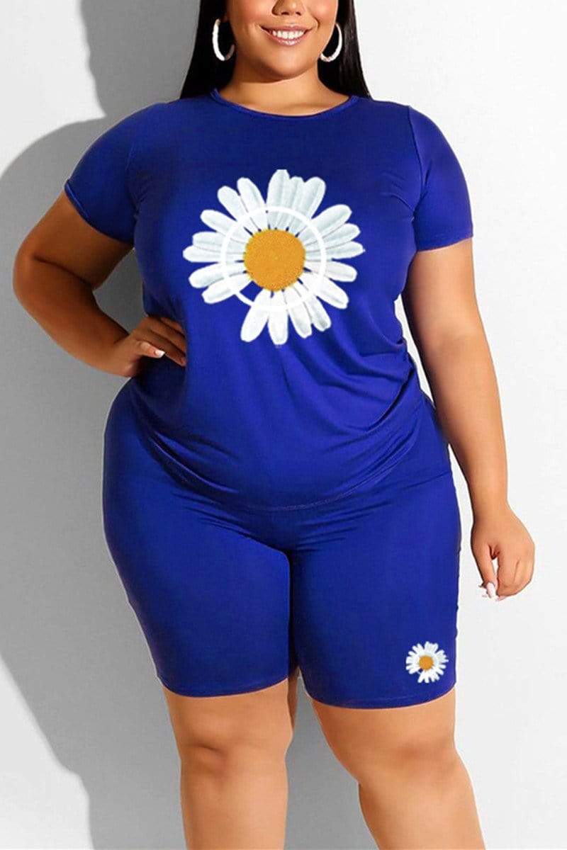 Fashion Lovely Printed Plus Size Set