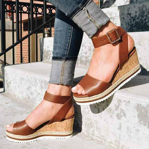 Casual Daily Comfy Adjustable Buckle Wedges