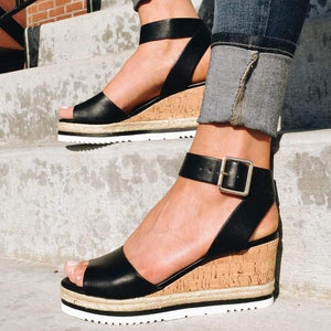 Casual Daily Comfy Adjustable Buckle Wedges