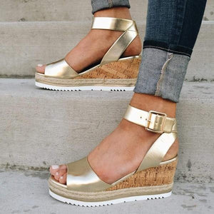 Casual Daily Comfy Adjustable Buckle Wedges