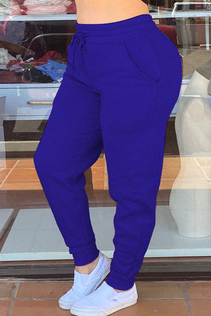 Casual Solid Color Frenulum Bottoms