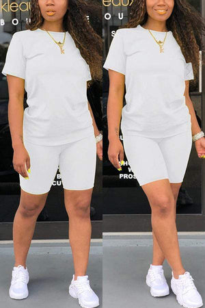 Casual Short Sleeve Two-piece Set - VogueRegion